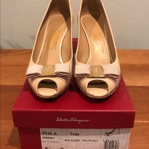 Salvatore Ferragamo Peep Toe Pumps